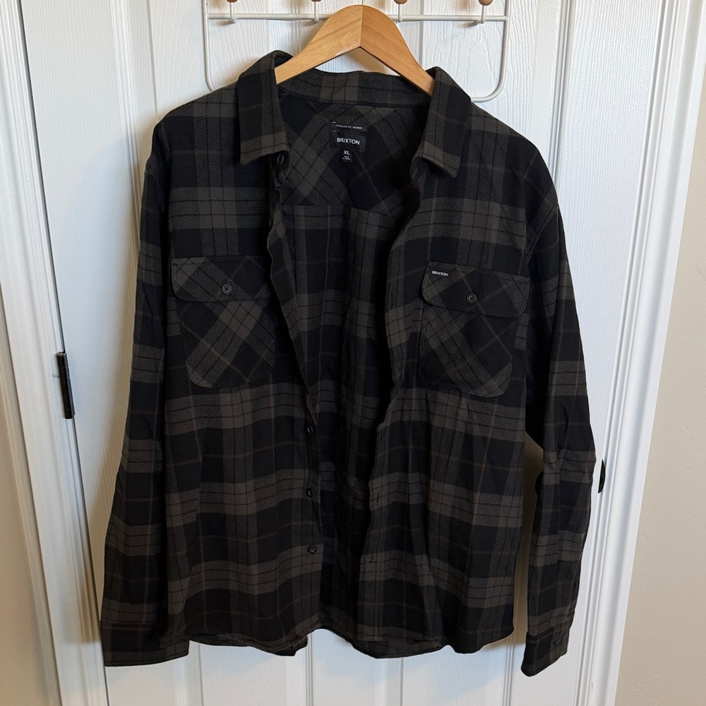 Brixton Black and Gray Plaid Shirt